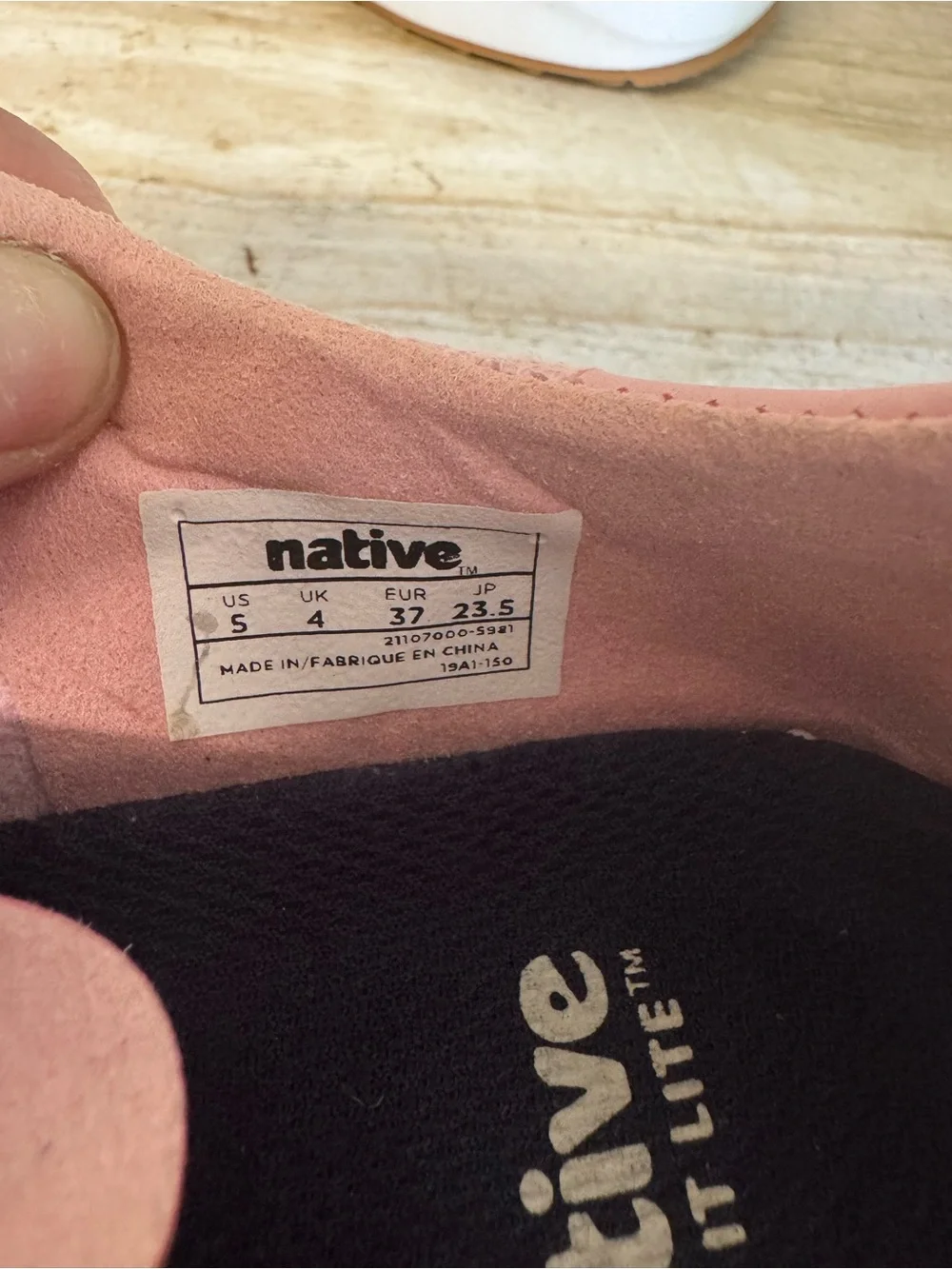 Native sneakers big girl size 5